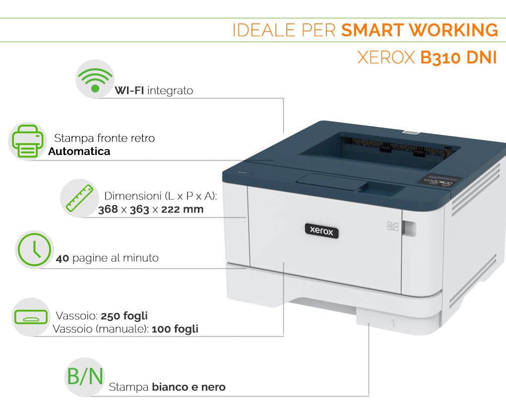 XEROX B310 ideale per smart working